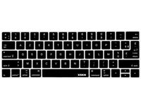 XSKN French Language AZERTY Keyboard Skin Cover for 2016 Touch Bar MacBook Pro 13 (A1706) & MacBook Pro 15 (A1707), Plus Touch Bar Protector Gift, US EU Layout (Black)