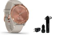 Garmin Vivomove 3S Hybrid Smartwatch and Wearable4U Power Pack Bundle (Light Sand/Rose Gold)