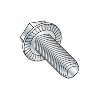 Steel Thread Rolling Screw for Metal, Zinc Plated, Serrated Hex Washer Head, #10-32 Thread Size, 1-1/2" Length (Pack of 50)