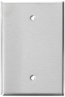 Leviton 84114-40 1-Gang No Device Blank Wallplate, Oversized, Device Mount, Stainless Steel, 10-Pack