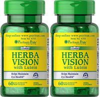 Puritan's Pride Herbavision with Lutein and Bilberry 60 Softgels 2 Bottles