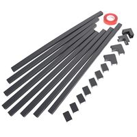 One-Cord Channel Cable Concealer - CMC-03 Cord Cover Wall Cable Management System - 125" Cable Hider Raceway Kit for a Power Cord, Ethernet Cable, Speaker Wire - 8X L15.6in, W0.59in H0.39in, Black