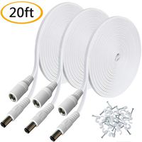 2.1mm x 5.5mm Extension Cord 20FT 3 Packs,DC 12v Power Supply Adapter CCTV Security Camera Surveillance Indoor Wireless IP Camera Dvr Standalone LED Strip, Car, 12 Volt Male to Female Plug Cable