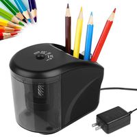 Electric Pencil Sharpener, Power Adapter(Include)/Battery Operated Pencil Sharpener with Pencil Holder,Heavy Duty Blade for Colored Pencils,Essential School Supply for Classroom Office Home