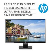 HP 23.8" 24W HDMI/VGA 1080P Widescreen Micro-Edge 5ms LED IPS Monitor (Black)