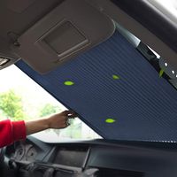 Tysonir Car Windshield Sun Shade,Retractable Sun Shade,Car Sunshade to Keep Your Vehicle Cool Prevent UV Sun into The Car,Fits Windshields of Various Sizes (Standard 59 x 27.5 Inches)