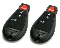 Pair of OEM Electronic 4-Button FOBIK Key Fob Remotes Compatible With Chrysler Dodge (FCC ID: IYZ-C01C)