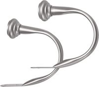 AmazonBasics Decorative Curtain Drapery Holdback, Set of 2, Silver Nickel