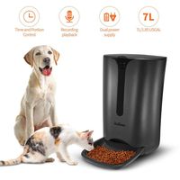 Balimo Automatic Smart Pet Feeder for Cat and Dog, Food Dispenser with Distribution Alarms, Portion Control, Voice Recorder, Programmable Timer for up to 4 Meals per Day, 7L