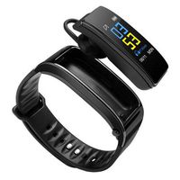 Pesly 2-in-1 Smart Bracelet with Bluetooth Earphone, Waterproof Smart Watch Bracelet (Black)