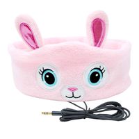CozyPhones Kids Headphones Volume Limited with Ultra-Thin Speakers & Super Soft Fleece Headband - Perfect Toddlers & Children's Earphones for Home, School & Travel - Pink Bunny V2