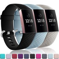Wepro Bands Replacement Compatible Fitbit Charge 3 for Women Men Large, 3 Pack Sports Watch Band Strap Waterproof Wristband for Fitbit Charge 3 & Charge 3 SE Tracker, Small,Black, Slate Gray, Aqua