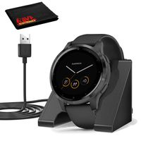 Garmin vivoactive 4S GPS Smartwatch (40mm,Slate/Black Band) with Charging Base Spotify, Music, Pay, Body Monitoring and More