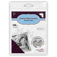 3L Scrapbook Adhesives Self-Adhesive Creative Paper Photo Corners, Silver, 108-Pack
