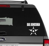 Bail Bondsman Vinyl Decal Sticker For Wall Decor, Windows, Laptop, Car, Truck, Motorcycle, Vehicles (Size-6 inch/15 cm Wide) - (Gloss WHITE Color)