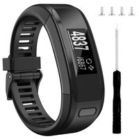 Wizvv Compatible Bands Replacement for Garmin Vivosmart HR, with Metal Buckle(Black,X-Large)
