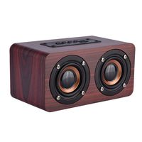 Wooden Combination Speaker Wireless Bluetooth 4.2 Speaker, Stereo Loudspeakers with 2 Horn, Portable Mini Multimedia Music Speakers with Superior Sound Quality(Red Wood)