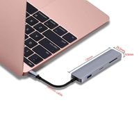 Joody USB C Hub HDMI, Ultra-Slim 7 in 1 USB Type C Adapter with 4K HDMI, 3 USB 3.0 Ports, SD/TF Card Reader, USB-C 60W PD, Compatible with MacBook Pro 2018 2017, Hp Spectre X360, Dell XPS