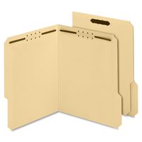 Globe-Weis Manila Fastener Folders, 11 Point, 2 Fasteners, Letter Size, 1/3 Cut Tabs, 50-Count (24537)