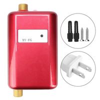 Water Heater, Red Mini Bathroom Kitchen Washing Electric Instant Hot Cold Hot Dual Use Water Heater(US)