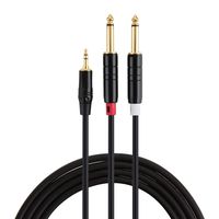 CableCreation 6FT 3.5mm 1/8" TRS to 2 x 6.35mm 1/4" TS Mono Y Cable Splitter Cable Compatible with iPhone, iPod, Laptop, CD Players,Power Amplifier, Mixer, Home Stereo Systems,1.8 Meters/Black