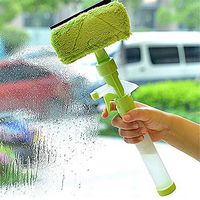 Mini Window glass cleaning and scraping mops floor cleaning Tools With Watering can (Green)