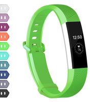 Wekin Replacement Bands Compatible for Alta HR and Alta, Breathable Sport Silicone Wristbands Bracelet with Secure Metal Buckle for Woman Men (Large, Lime)