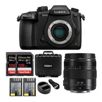 Panasonic GH5 Lumix 4K Mirrorless, 20.3 MP, Wi-Fi + BT,3.2" w/H-HSA12035 12-35MM, Dual I.S. 2.0 Lens 256GB Bundle