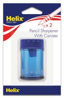 Helix Canister 2 Hole Pencil Sharpener, Assorted Colors (17087)