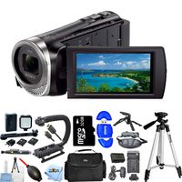 Sony HDR-CX455 Full HD Handycam Camcorder with 8GB Internal Memory Pro Bundle with Extra Battery and Charger, 32GB MicroSD, Video Stabilizer, Gadget Bag, Tripod and More [International Version]