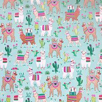 Jillson & Roberts Bulk Gift Wrap, Dolly Llama, 1/2 Ream 417' x 24"