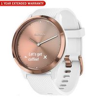 Garmin Vivomove HR (Extended Warranty Bundle, Sport White Rose Gold Small)