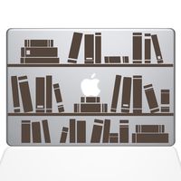 The Decal Guru 1649-MAC-13A-BRO Bookshelf Library Decal Vinyl Sticker, Brown, 13" MacBook Air