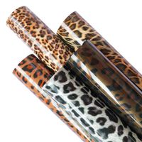 ZAIONE 5pcs/Set 12" x 9.8" Leopard Cheetah Pattern Iron-on Heat Transfer Vinyl Wild Animal Print HTV Craft Film Garment Clothing for T-Shirt Decoration DIY Craft Material (Leopard Bundle B)