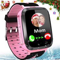 Kids Smart Watches for Girls Boys GPS Tracker IP67 Waterproof Smartwatch Phone Two Way Call SOS Camera Math Game Vice Chat Alarm Clock LED Flashlight 1.44" Touch Screen Christmas Birthday Gift