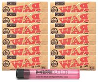 RAW"WAR ON Hate" Natural Unrefined 1 1/4 Rolling Papers (12 Packs) with Hippie Butler KewlTube