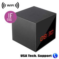 Spy Camera with WiFi Digital IP Signal, Recording & Remote Internet Access, Camera Hidden in a Digital Cube Clock with Night Vision