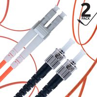 LC to ST Fiber Patch Cable Multimode Duplex - 3m (9.84ft) - 50/125um OM2 (2 Pack) - Beyondtech PureOptics Cable Series