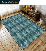 Bigdatastore Plaid Area Rug, Hippie Oriental Abstract Motifs Traditional Round Spring Inspired Design, Durable Carpet Area Rug - Living Dinning Room Bedroom Rugs and Carpets(8'x 10')