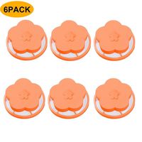 NIHAI Reusable Washing Machine Lint Filter Bag, Laundry Mesh Hair Catcher Floating Ball Pouch Filter Net Pouch, Easy to use, 15x8cm - 1PC /4PC /6PC (Orange 2)
