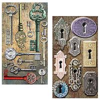 Decorative Matches, (Set of 3 Match Boxes) Long Wooden Matches,Strike Strip on Side of Box- Colored Match Tips- Candle and Fireplace Wooden Matches 4.375" x 2.35" x .75" (Lock & Key)