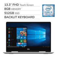 Dell Inspiron 7000 Series 2-in-1 2019 13.3" FHD Touch-Screen Laptop Notebook Computer,4-Core Intel i5-8265U 1.6 GHz, 8GB RAM, 512GB SSD,Backlit Keyboard,No DVD,Webcam,Bluetooth,Wi-Fi,HDMI,Windows 10