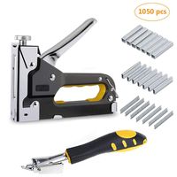 3 in 1 Heavy Duty Staple Gun with Staple Remover, Hand Operated Stainless Steel Stapler Brad Nail Gun, Furniture Stapler, Upholstery Staples, Upholstery Gun, 1050 Staples Attached
