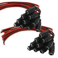 AimHD 20 Pack Female Power Pigtail DC 5.5mm x 2.1mm Connectors Upgraded AWG for CCTV Surveillance Security Camera System and Led Strips Transformer Connection