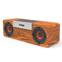 Bluetooth Speakers,Smalody Wooden Portable Speaker,Bluetooth 5.0 True Wireless Speakers with 10W HD Sound and Rich Bass,Built-in USB,TF Card slot & AUX Input, Wood Speaker for Phone, Tablet, P (Brown)