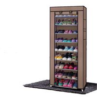 10 Layer 9 Grid Shoes Rack Storage Shelf Shoes Cabinet Organizer Oxford Cloth Shoe Closet with Non-Woven Fabric Dustproof Cover for Living Room, Bedroom, Office (Shiping from US)