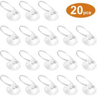 FEBSNOW Aquarium Suction Cups - 20 Pcs Fish Tank Suction Cups Aquarium Suction Cup Clip Suction Hooks with Adjustable Cable Ties for Plants, Planter, Binding Moss Shrimp Nest