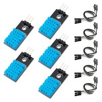 KeeYees 5pcs DHT11 Temperature Humidity Sensor Module Digital Single Bus 3.3V-5V with Jumper Wires for Arduino Raspberry Pi