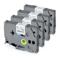 Replace TZe Tape 12mm 0.47 Laminated White TZe-231 TZ-231 Label Tape Compatible Brother Ptouch Label Tape for PTD210 PTH100 12mm (1/2 Inch) x 8m (26.2 ft) Black on White 4-Pack