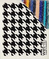 Wet N Scrub New Swedish Dishcloth with Scrubby Non-Scratching Scouring Pad Combined (Black Houndstooth)